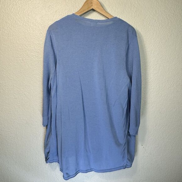 Chicos Cardigan Set Women 3 Blue Knit 2 Piece XL Coordinate Casual Office Work - Picture 3 of 11